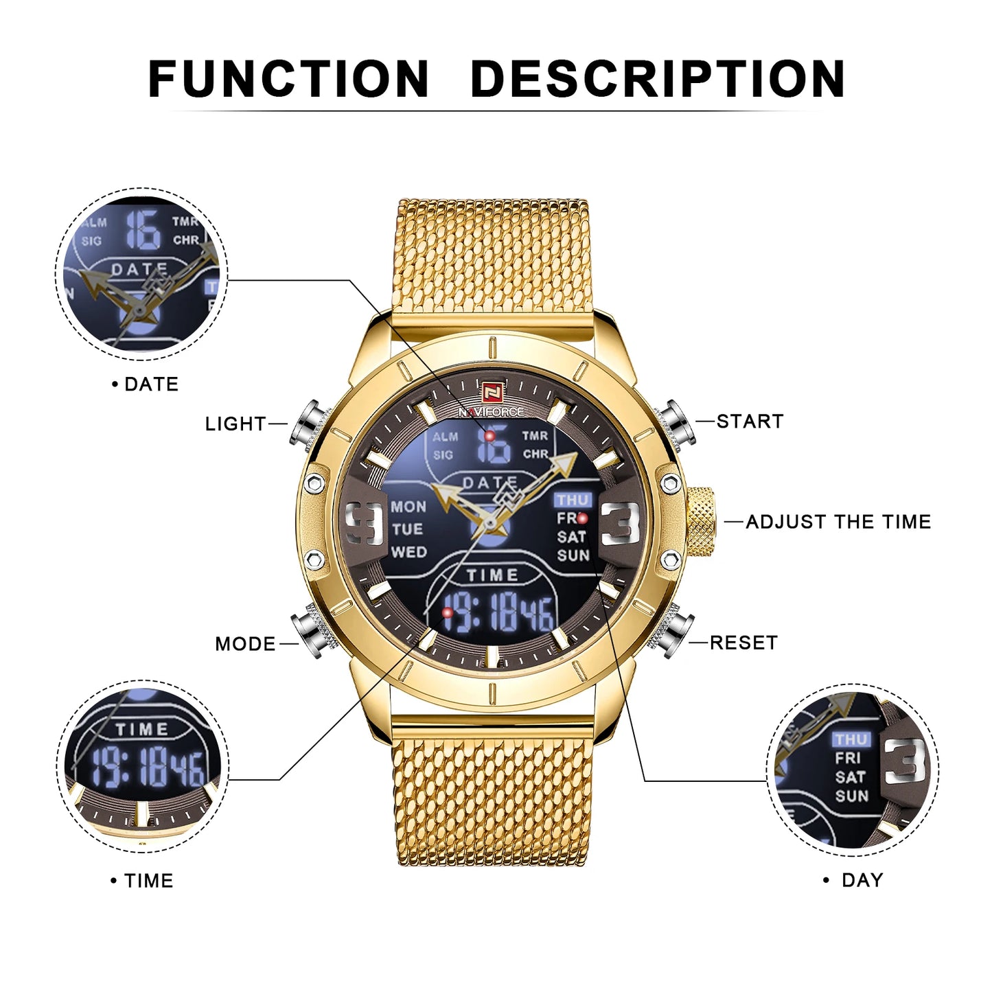 Classic Retro Watch - Premium Stainless Steel Mesh Design