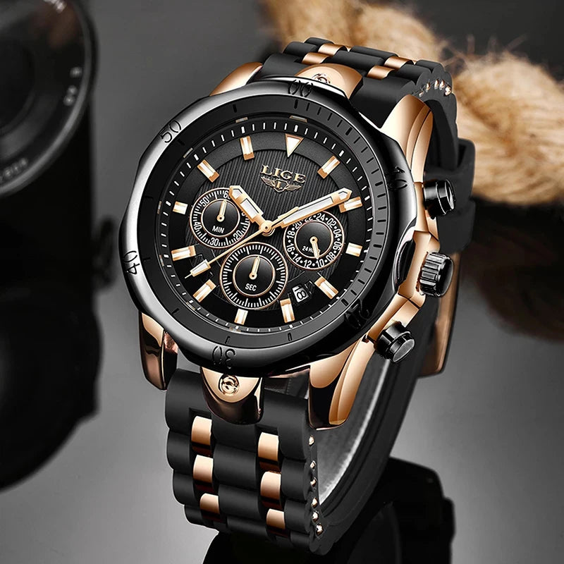Sport Chronograph Full Steel Watch - Premium Waterproof Timepiece