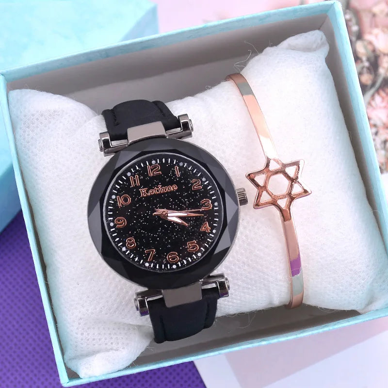 Elegant Starry Sky Women's Watch - Fashion Stainless Steel Timepiece