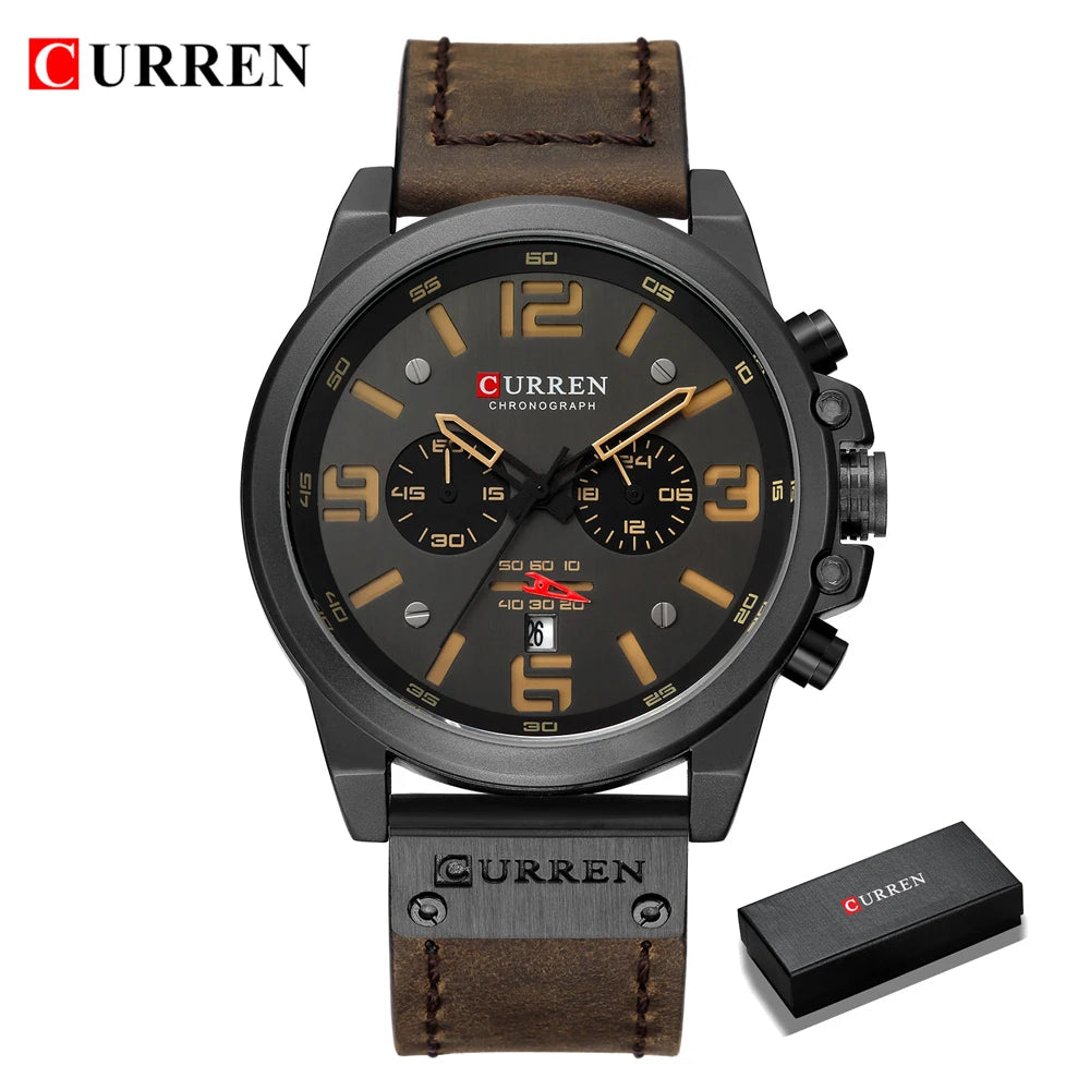 Manly Waterproof Watch - Premium Leather Casual Timepiece