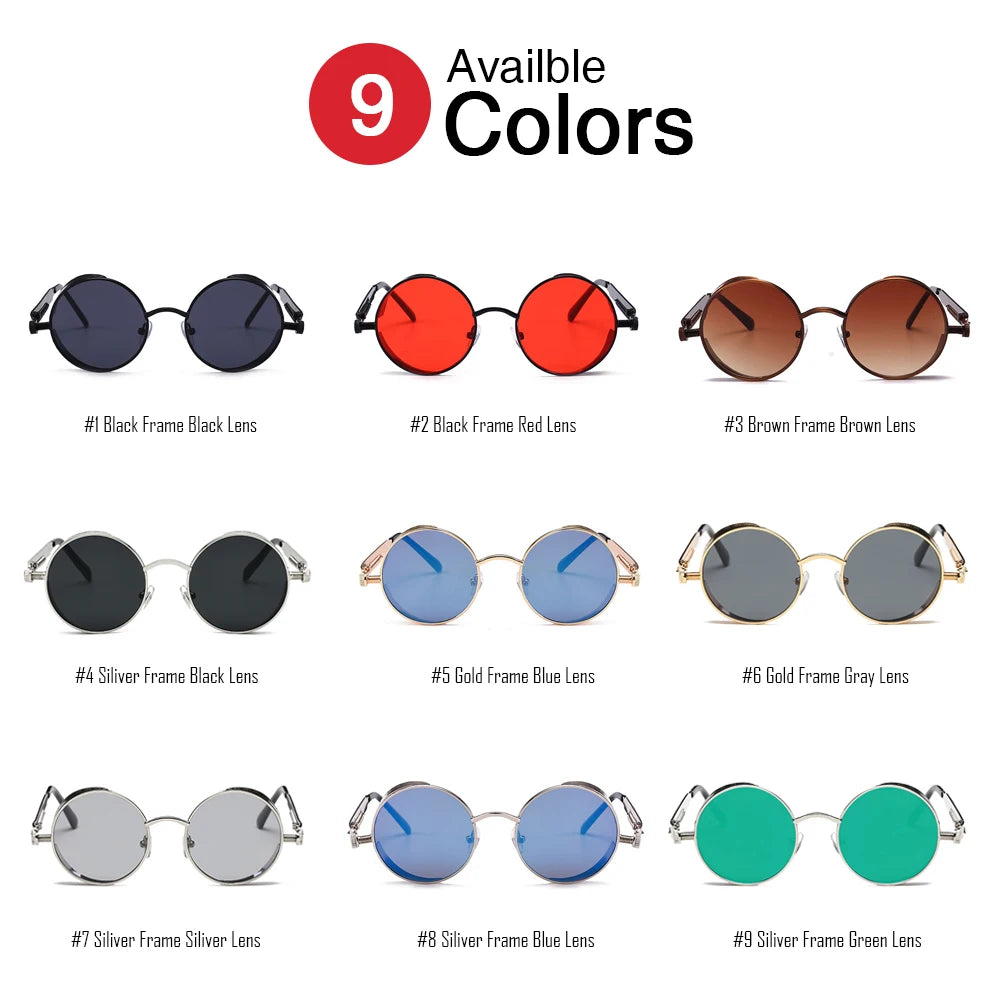 Gothic Vintage Sunglasses - Retro Metal Frame Design
