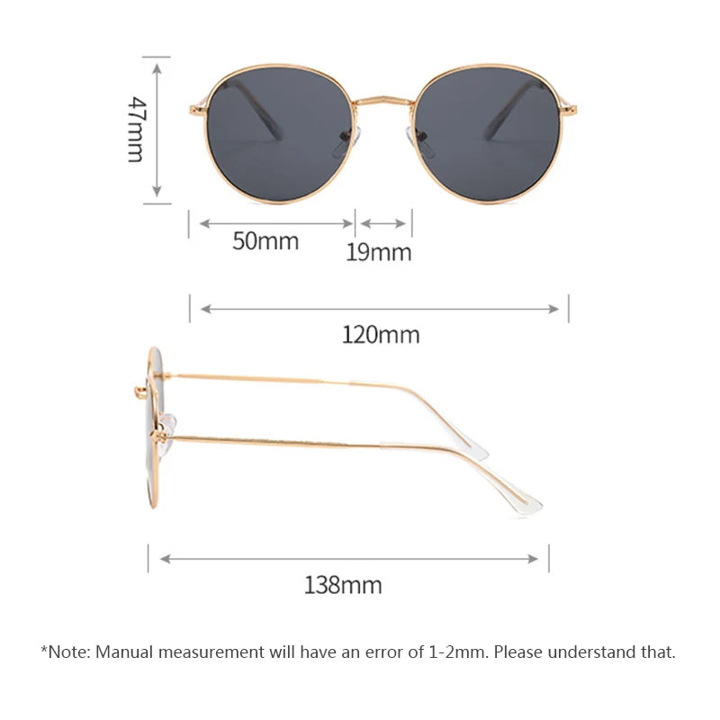 Classic Round Mirror Sunglasses - Premium Alloy UV400 Eyewear