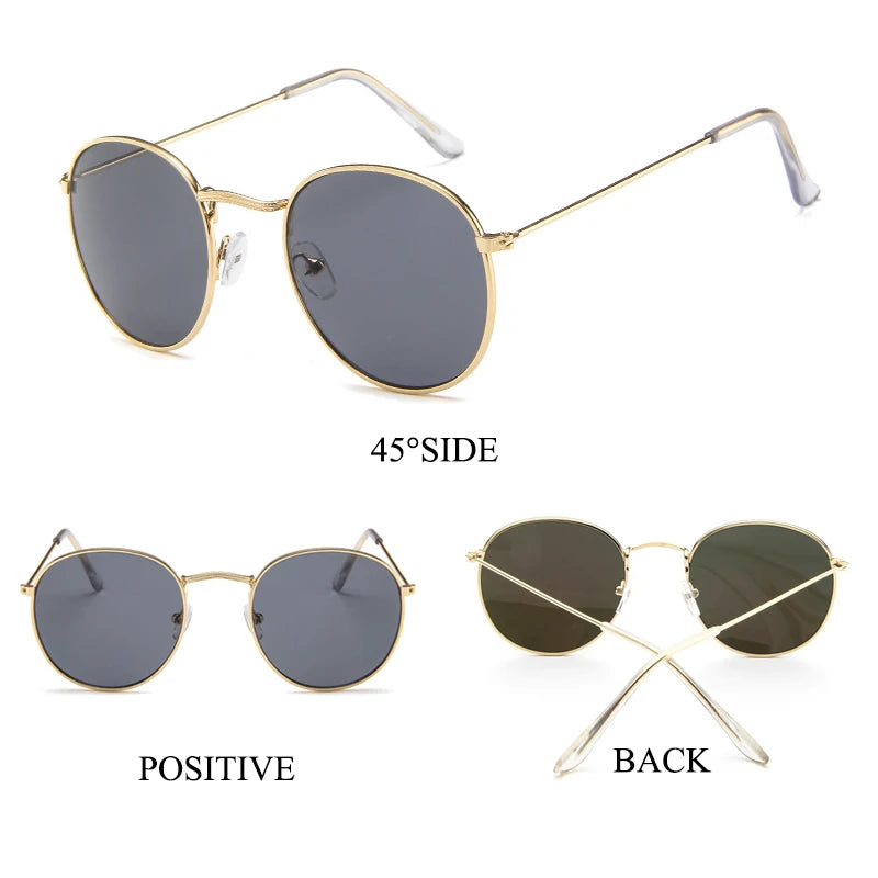 Classic Vintage Round Sunglasses - Premium Alloy UV400 Eyewear