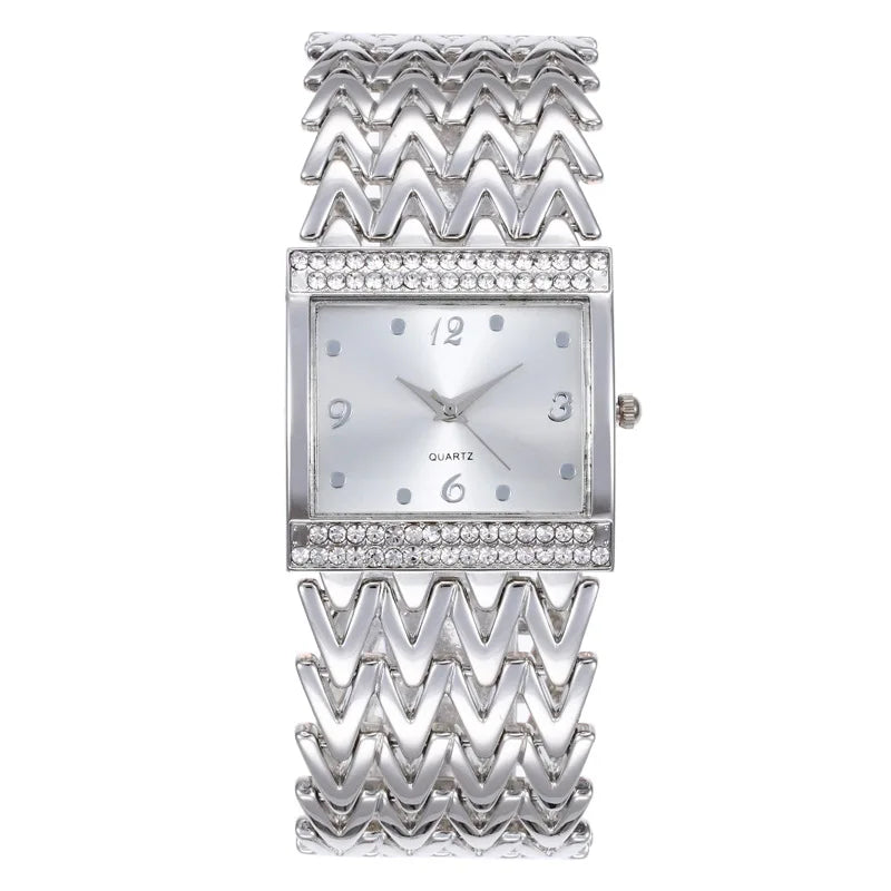 Square Stainless Steel Wrist Watch - Classic Water Resistant Timepiece