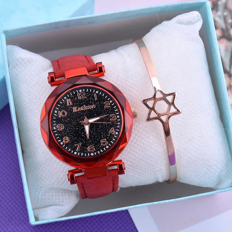 Elegant Starry Sky Women's Watch - Fashion Stainless Steel Timepiece