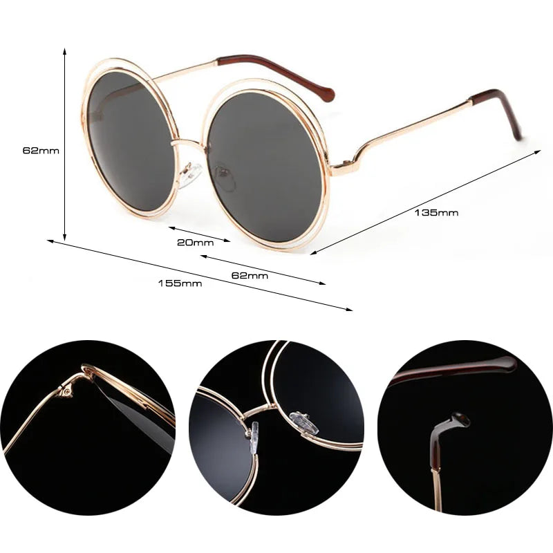 Classy Round Sunglasses - Premium Alloy Mirror Gradient Eyewear