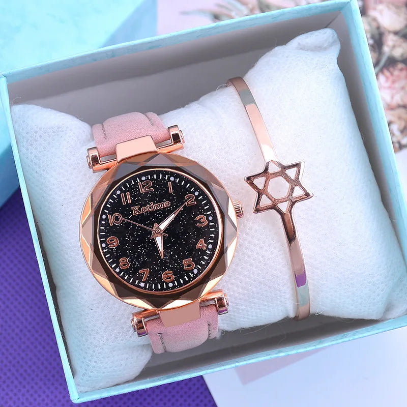 Elegant Starry Sky Women's Watch - Fashion Stainless Steel Timepiece