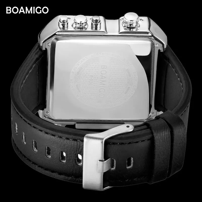 Premium 3 Time Zone Watch - Luxury Leather Strap Timepiece