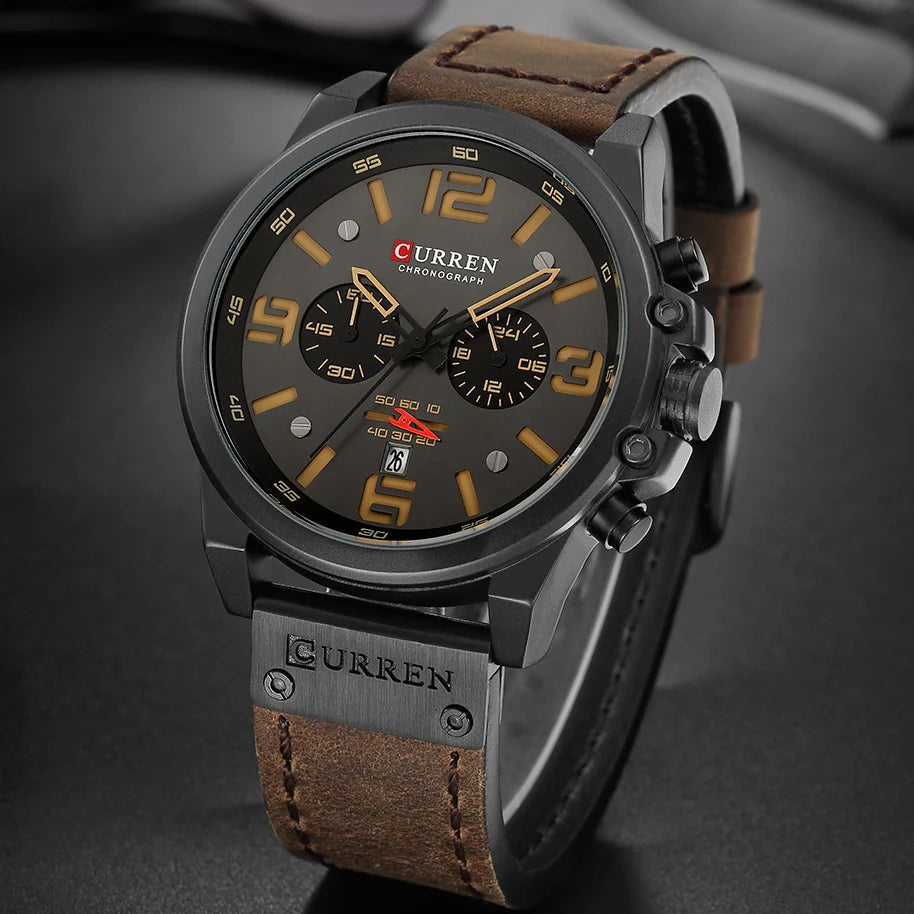Manly Waterproof Watch - Premium Leather Casual Timepiece