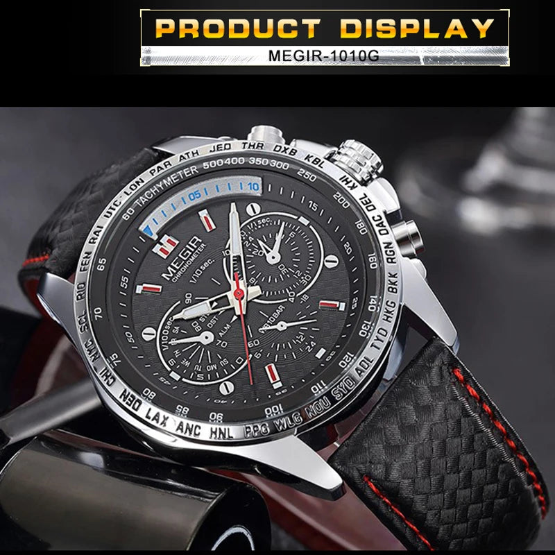 Vogue Sporty Watch - Premium Leather and Stainless Steel Timepiece