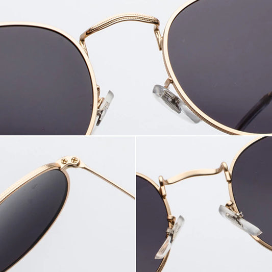 Classic Vintage Round Sunglasses - Premium Alloy UV400 Eyewear