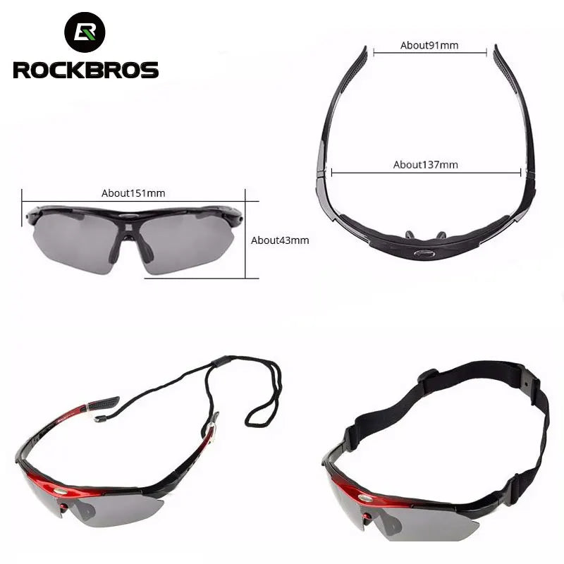 Professional Polarized Photochromic Cycling Sunglasses - 5-Lens System