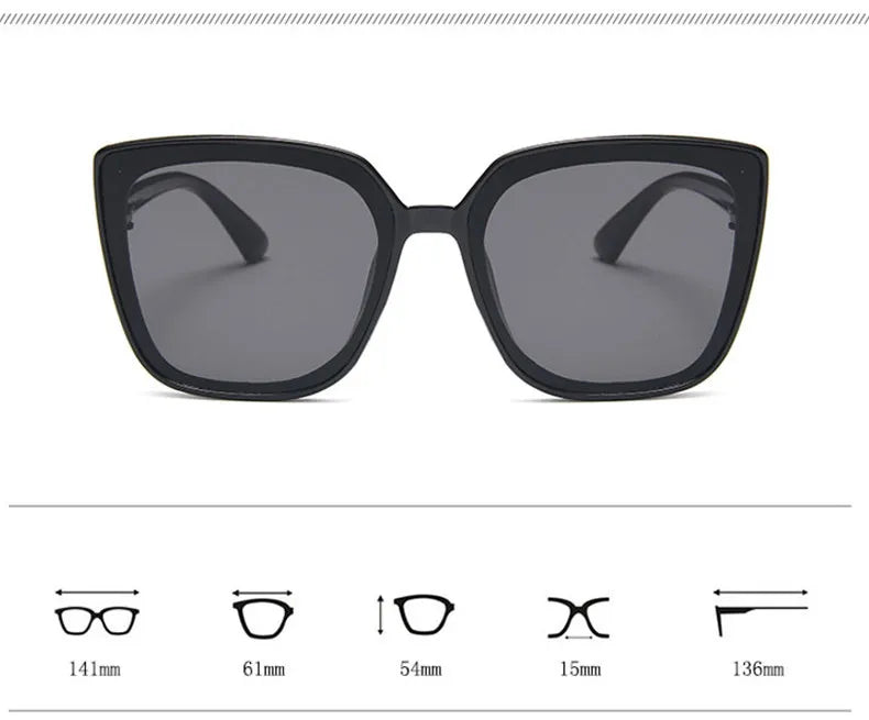 Oversized Cat Eye Sunglasses - Effortless Glam UV400 Eyewear