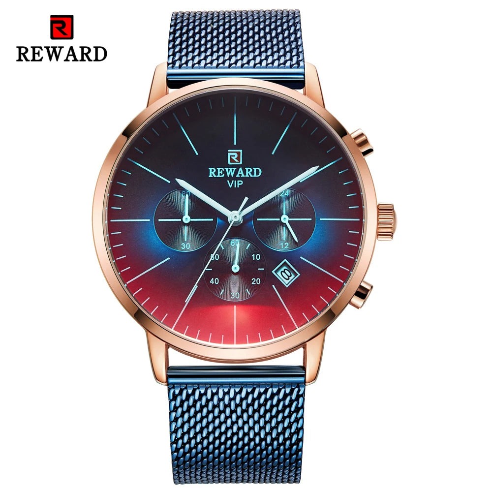 Fashion Color Chronograph Watch - Bright Glass Sports Timepiece