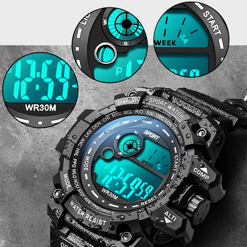 Military LED Watch - Sporty Outdoor Digital Timepiece