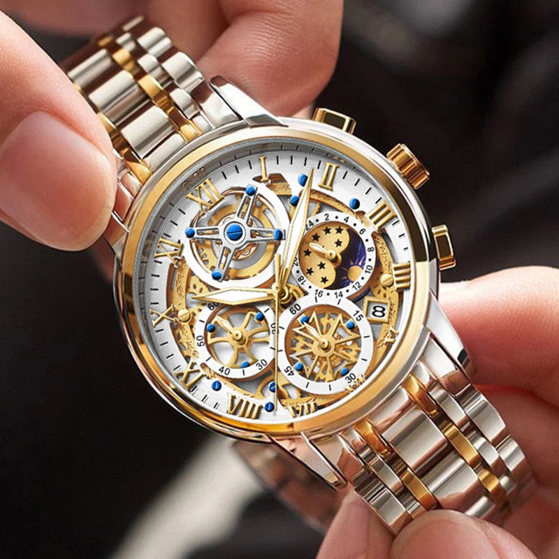 Classy Waterproof Sport Chronograph - Premium Stainless Steel Timepiece