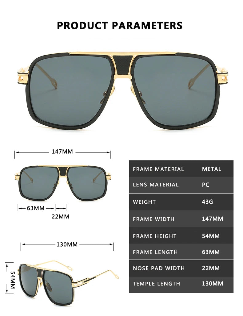 Classic Luxury Aviator Sunglasses - Premium Metal Frame Design