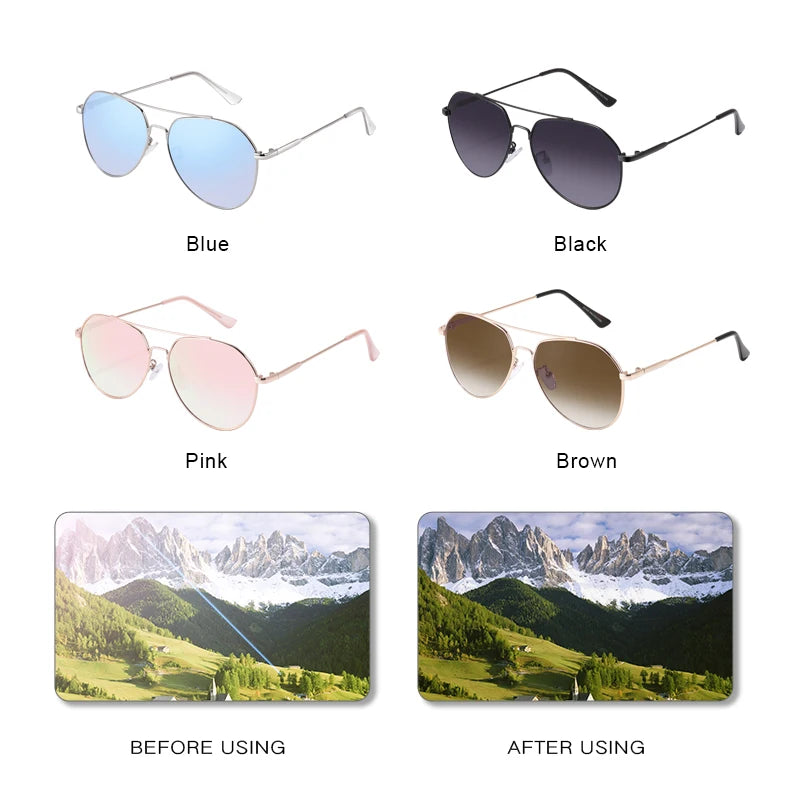 UV400 Mirror Aviator Sunglasses - Premium Alloy Outdoor Eyewear