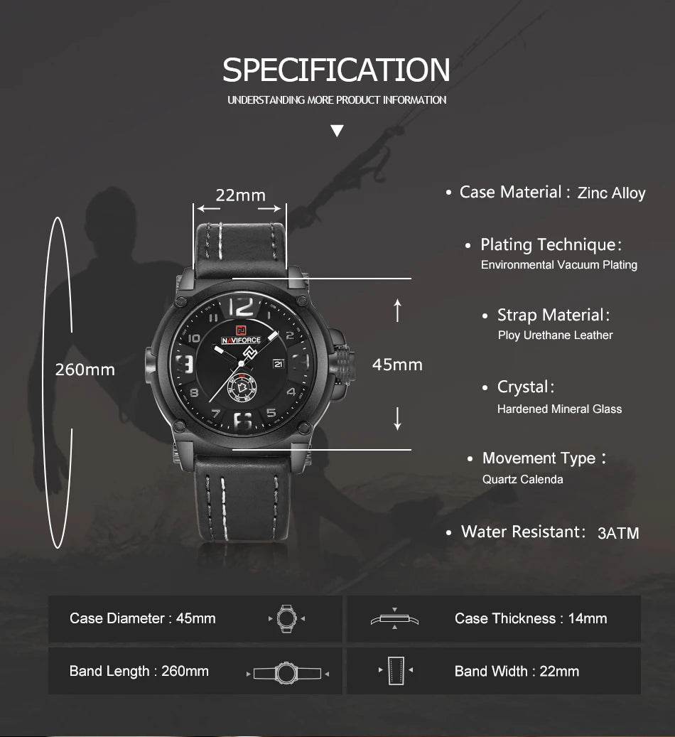 Top Luxury Leather Strap Sports Watch - Premium Numberless Display Timepiece
