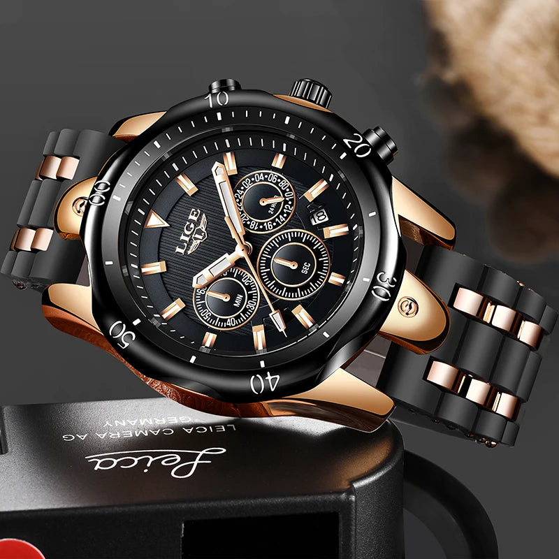 Sport Chronograph Full Steel Watch - Premium Waterproof Timepiece
