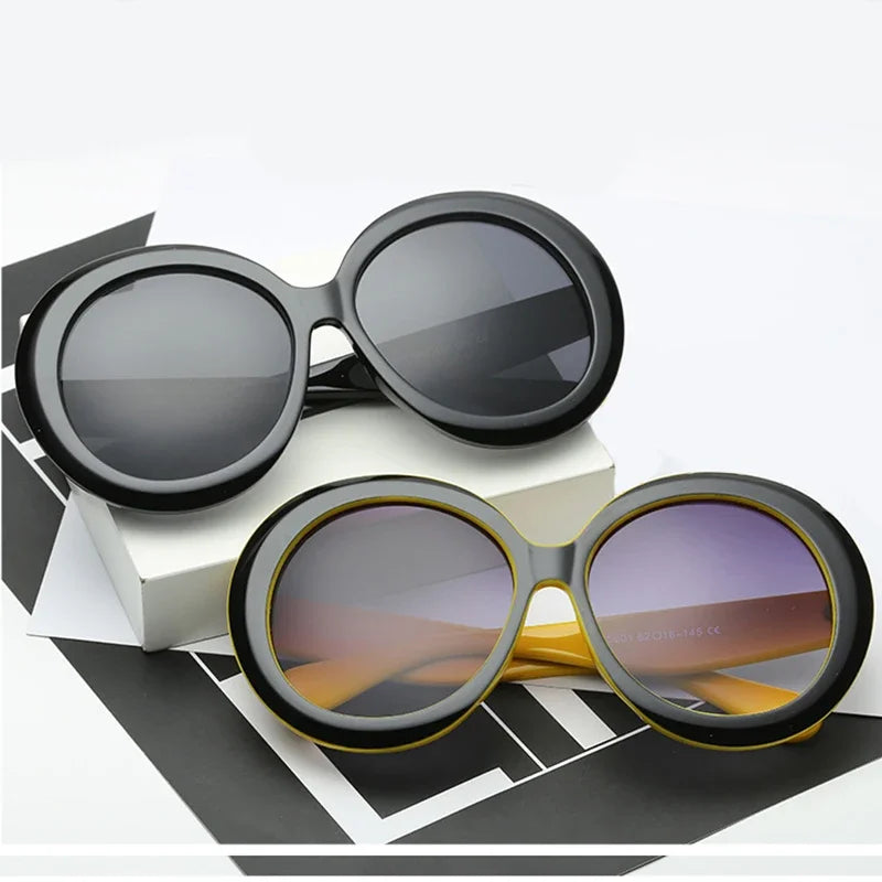Oversized Oval Sunglasses - Circular UV400 Adventure Eyewear