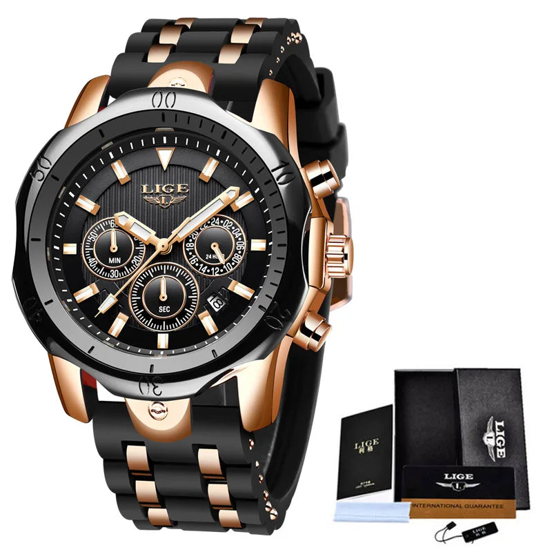 Sport Chronograph Full Steel Watch - Premium Waterproof Timepiece