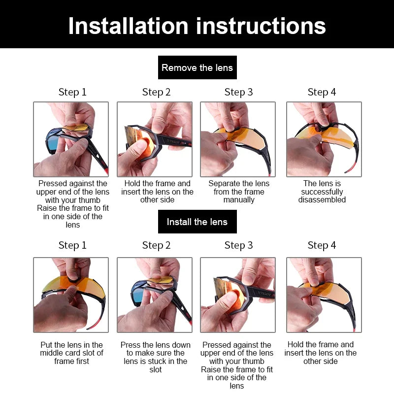 Professional Polarized Cycling Sunglasses - Multi-Lens Sports Eyewear