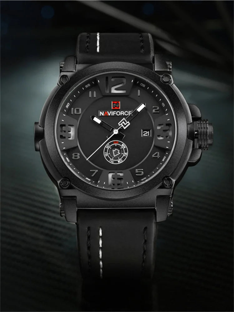 Top Luxury Leather Strap Sports Watch - Premium Numberless Display Timepiece