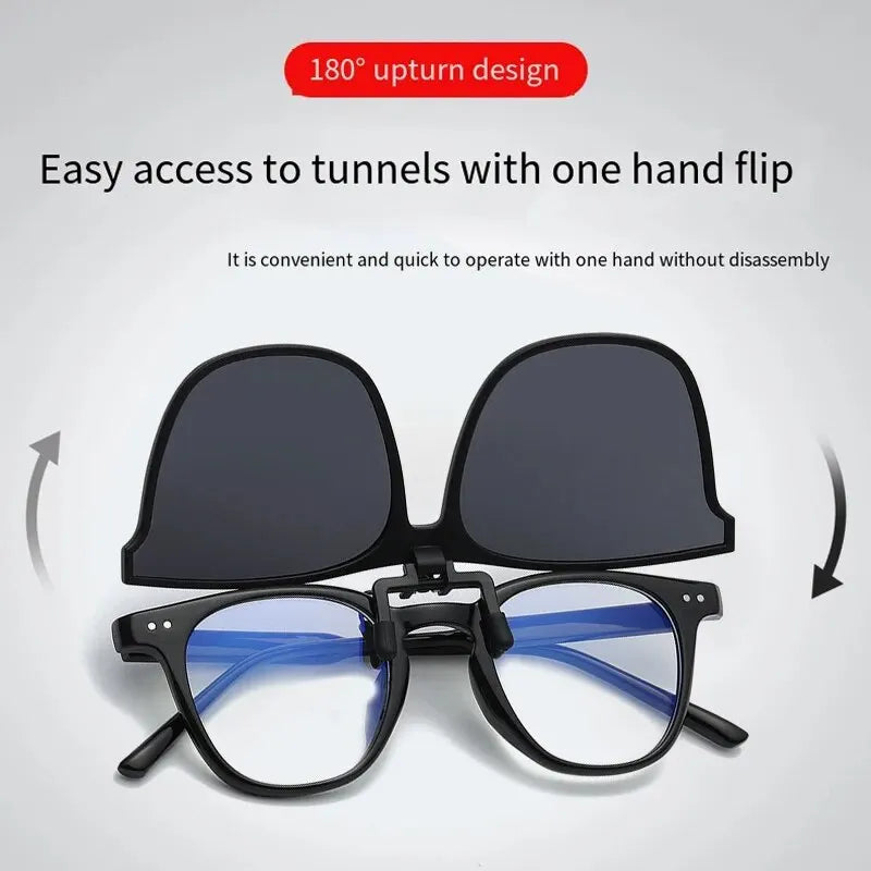 Polarized Clip-On Sunglasses - Versatile Oval Design