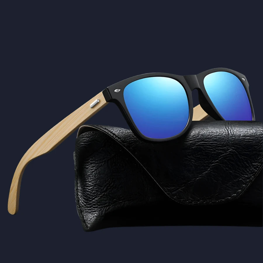 Sustainable Bamboo Wood Sunglasses - Eco-Friendly Square Design