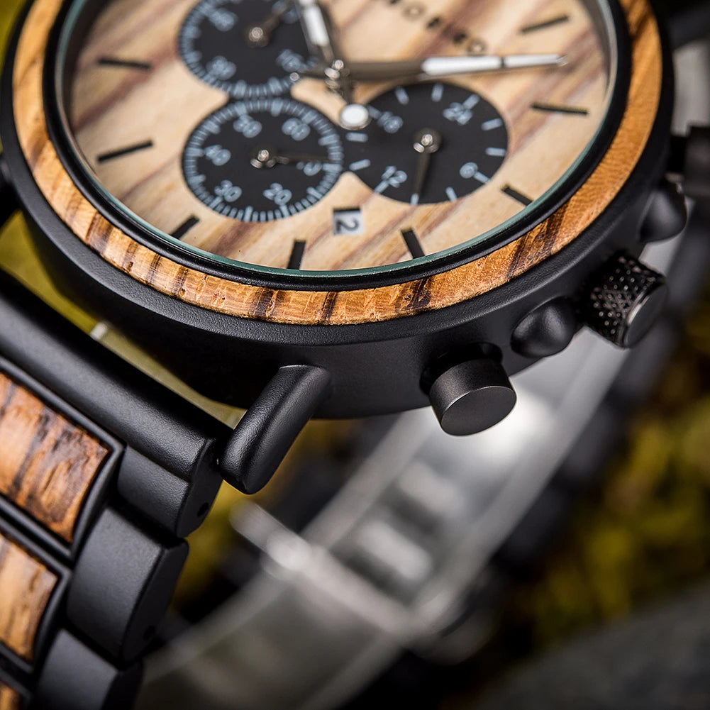Classy Stylish Wooden Watch - Customizable Military Retro Design