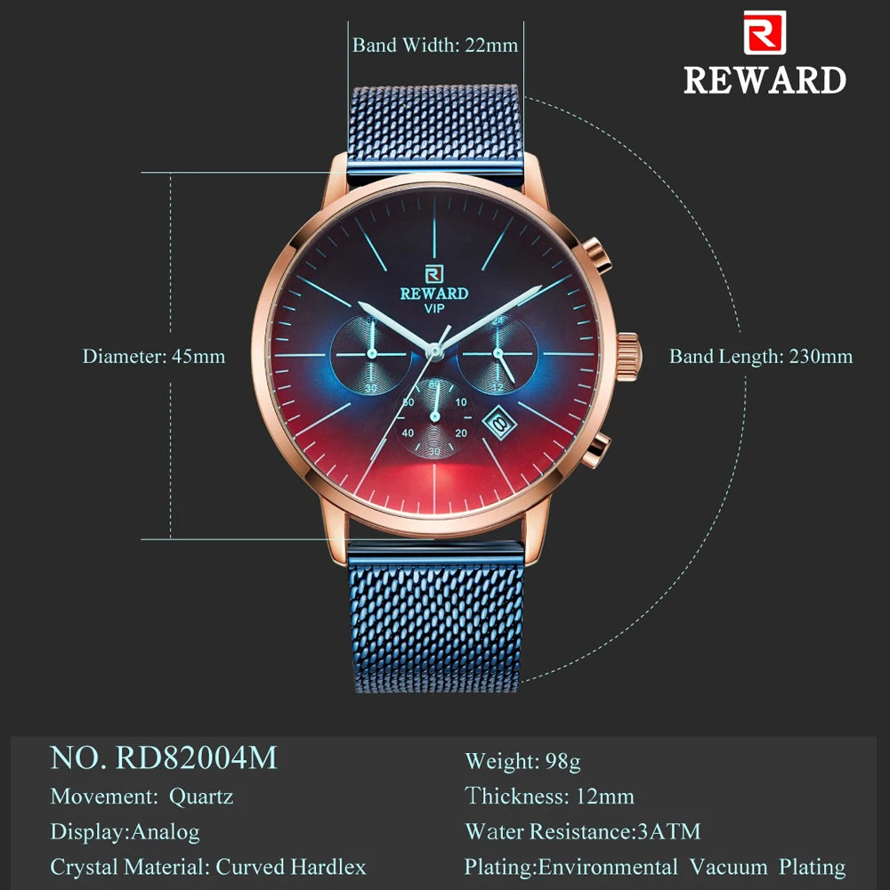 Fashion Color Chronograph Watch - Bright Glass Sports Timepiece