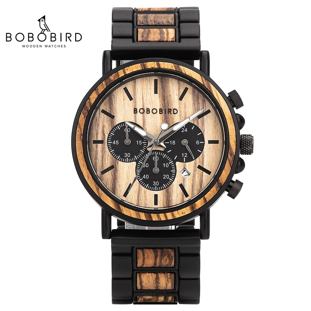 Classy Stylish Wooden Watch - Customizable Military Retro Design