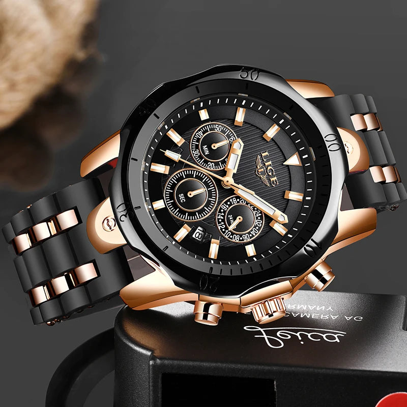 Sport Chronograph Full Steel Watch - Premium Waterproof Timepiece