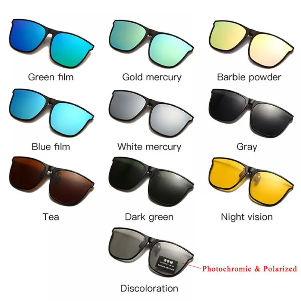 Polarized Clip-On Sunglasses - Versatile Oval Design