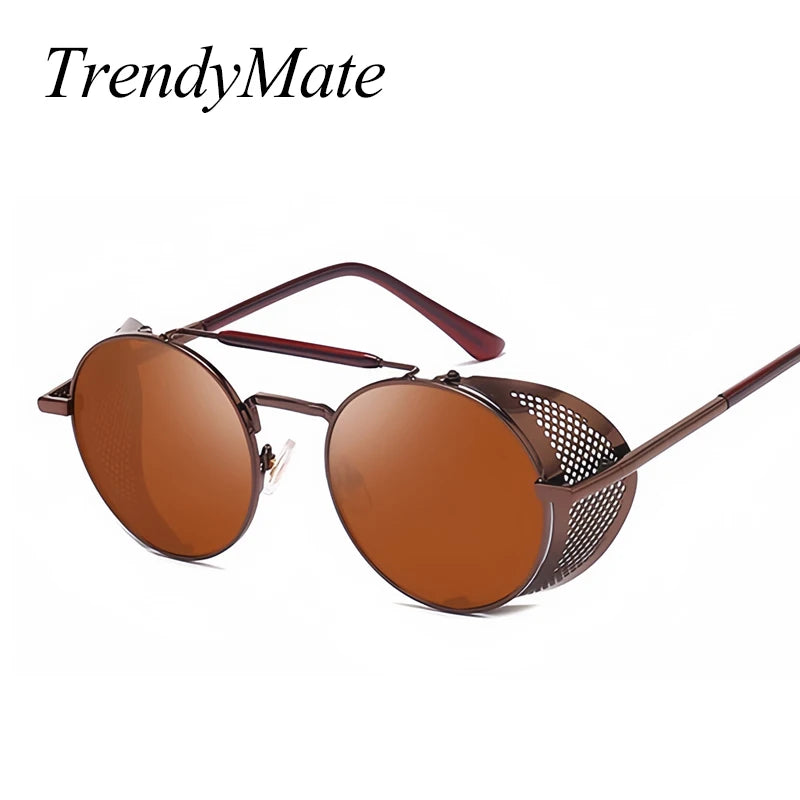 Retro Round Steampunk Sunglasses - Victorian-Inspired Eyewear