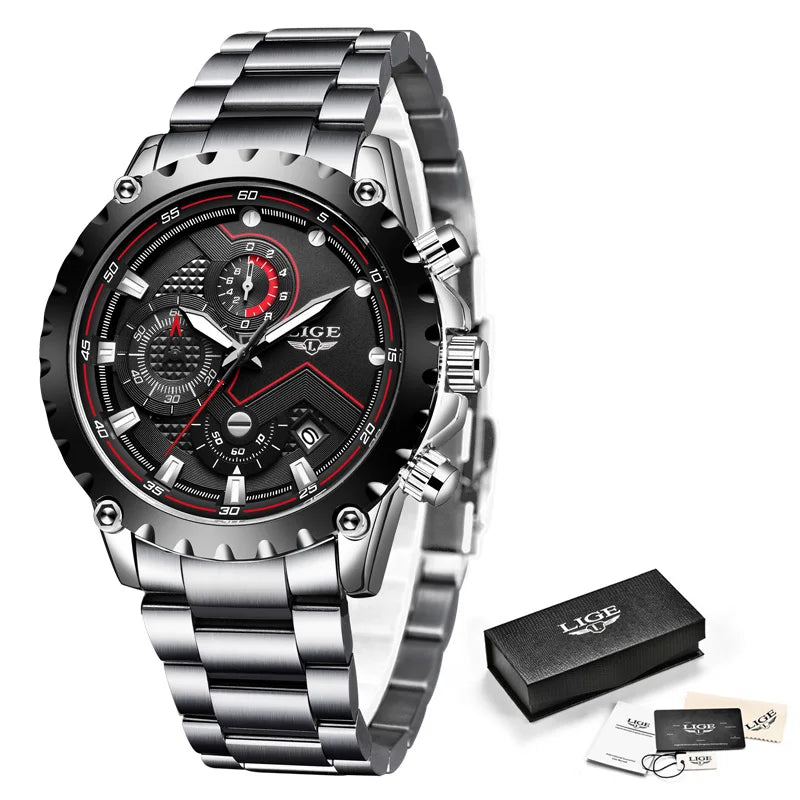 Premium Stainless Steel 30M Waterproof Watch - Multifunctional Quartz Timepiece