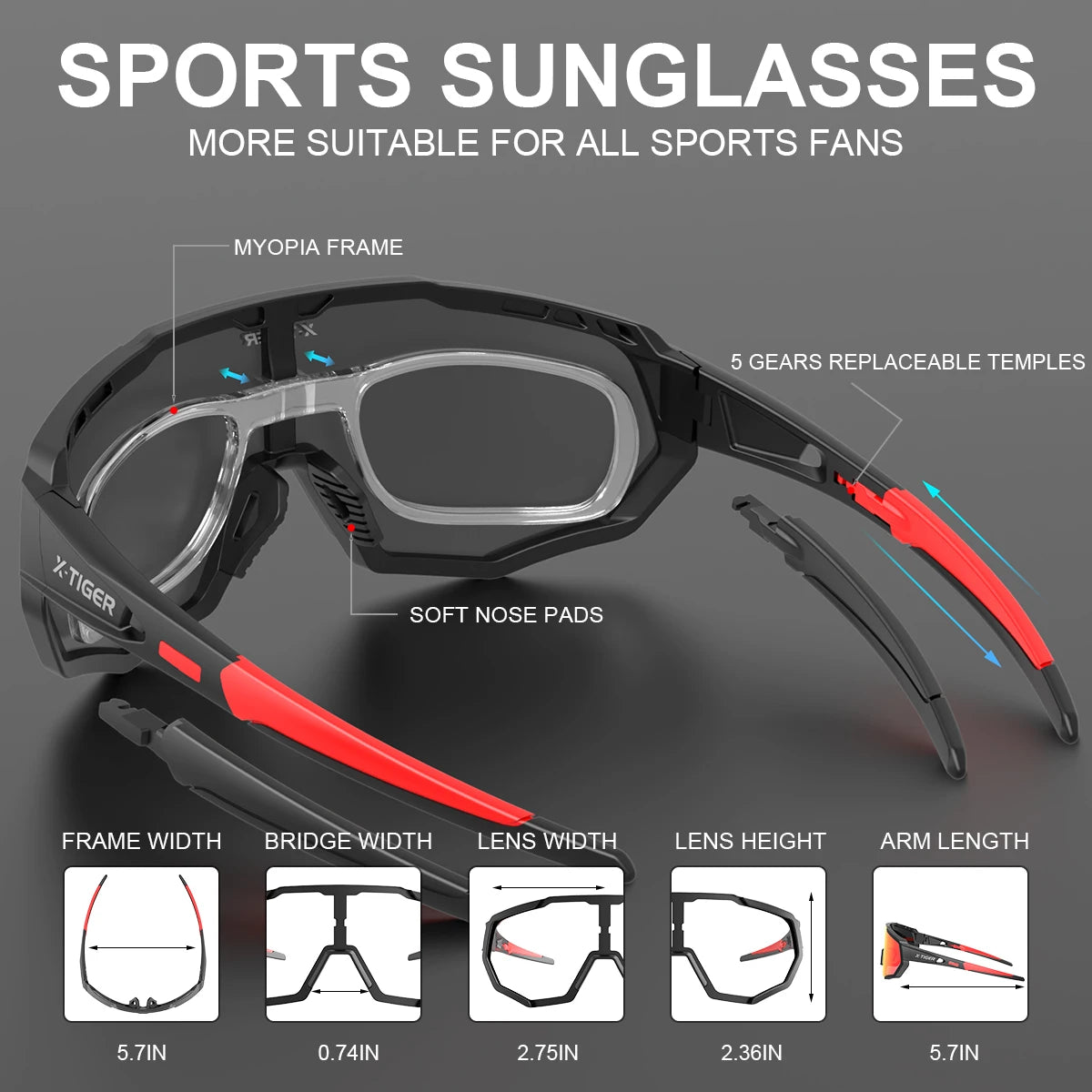 Professional Polarized Cycling Sunglasses - Multi-Lens Sports Eyewear