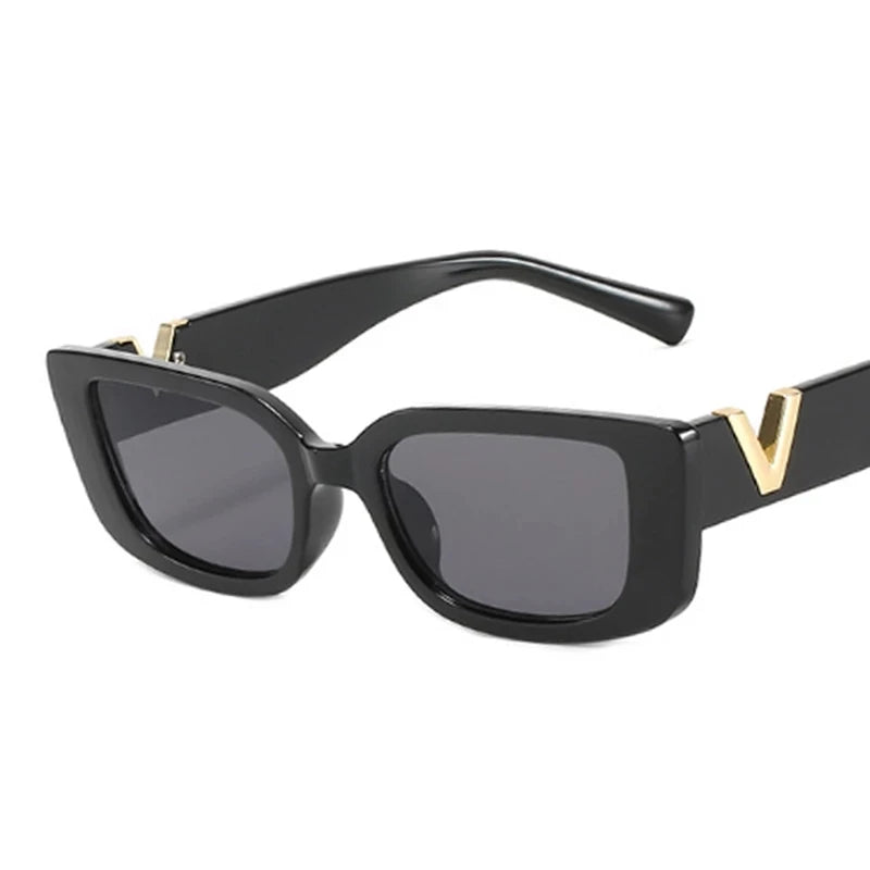 Retro Frame Rectangle Sunglasses - Travel Fashion UV400 Eyewear