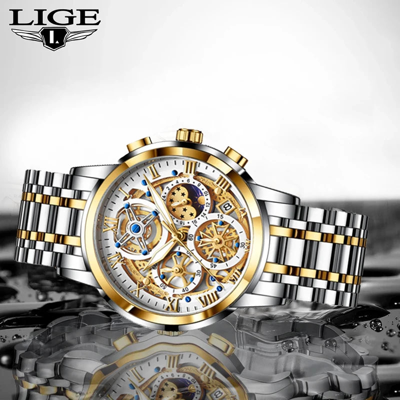 Classy Waterproof Sport Chronograph - Premium Stainless Steel Timepiece
