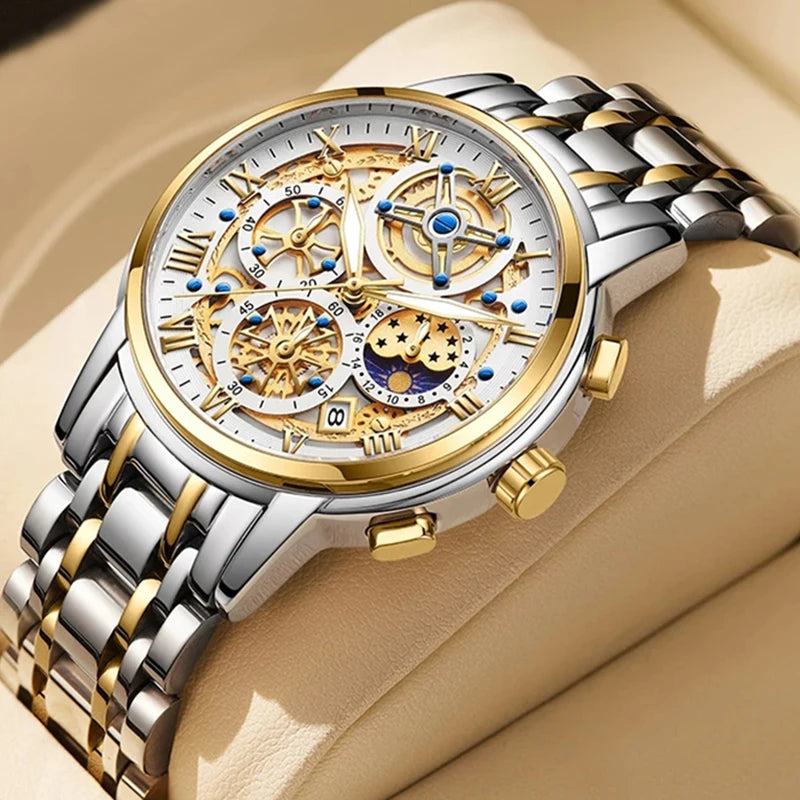 Classy Waterproof Sport Chronograph - Premium Stainless Steel Timepiece