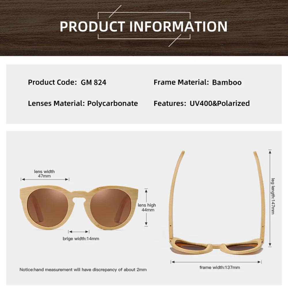 Polarized Bamboo Sunglasses - Eco-Friendly UV400 Eyewear